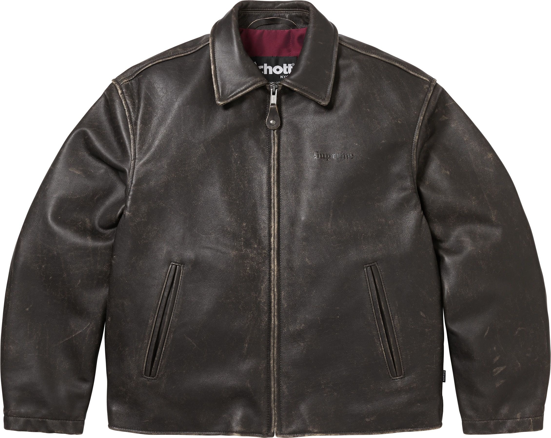 Supreme®/Schott® Leather Racer Jacket view 8